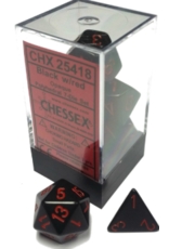 Chessex 7 Die Set - Opaque Black/Red
