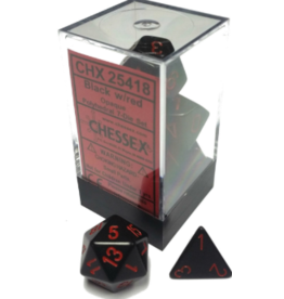 Chessex CHX25418  Opaque 7 Die Set, Black / Red