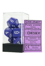 Chessex 7 Die Set - Opaque Purple/White