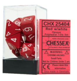 Chessex CHX25404  Opaque 7 Die Set, Red/ White