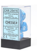Chessex 7 Die Set - Opaque Light Blue/White