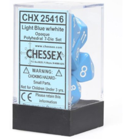Chessex CHX25416  7die set Light Blue w/white