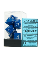 Chessex 7 Die Set - Opaque Blue/White