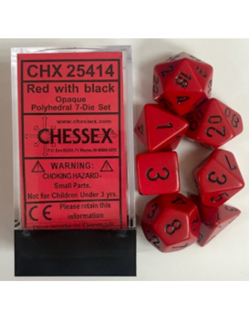 7 Die Set - Opaque Red/Black