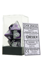 Chessex 7 Die Set - Gemini Purple-Steel/White
