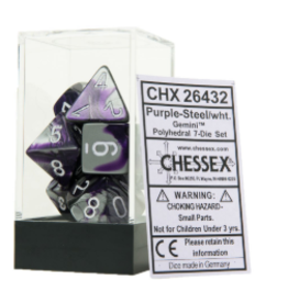 Chessex CHX26432  7-setCubeGemini#2 PUSTwh