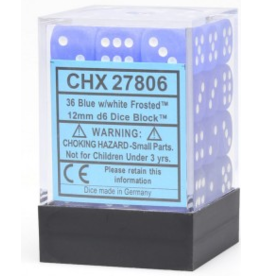 Chessex CHX27806  d6Cube12mmFR BUwh(36)