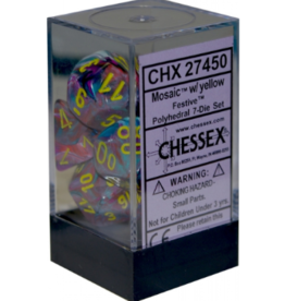 Chessex CHX27450  7 Die Set Mosaic w/ Yellow Festive
