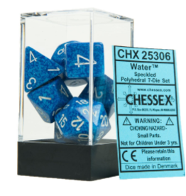 Chessex CHX25306  Gemini Water Speckled 7die set
