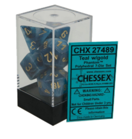 Chessex CHX27489 Teal w/gold Phantom 7-set