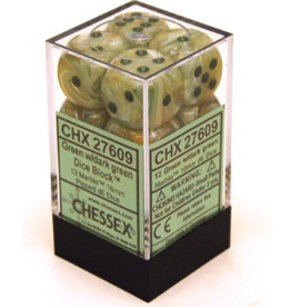 Chessex CHX27609  d6Cube16mmMarble GNdkgn(12)