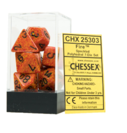 Chessex CHX25303  Fire Speckled 7-die set