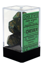 Chessex 7 Die Set - Scarab Jade/Gold