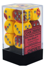 Chessex D6 Block - 16mm - Gemini Red-Yellow/Silver