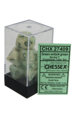 Chessex 7 Die Set - Marble Green/Dark Green