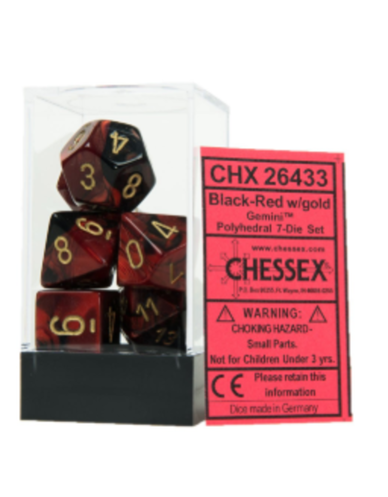 Chessex 7 Die Set - Gemini Black-Red/Gold
