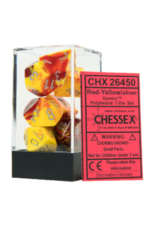 Chessex 7 Die Set - Gemini Red-Yellow/Silver