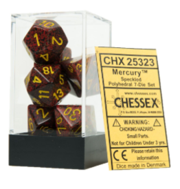 Chessex CHX25323  Opaque 7 Die Set, Mercury