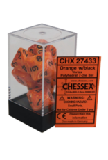 Chessex 7 Die Set - Vortex Orange/Black