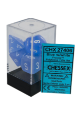 Chessex 7 Die Set - Frosted Blue/White
