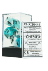 Chessex 7 Die Set - Gemini Teal-White/Black