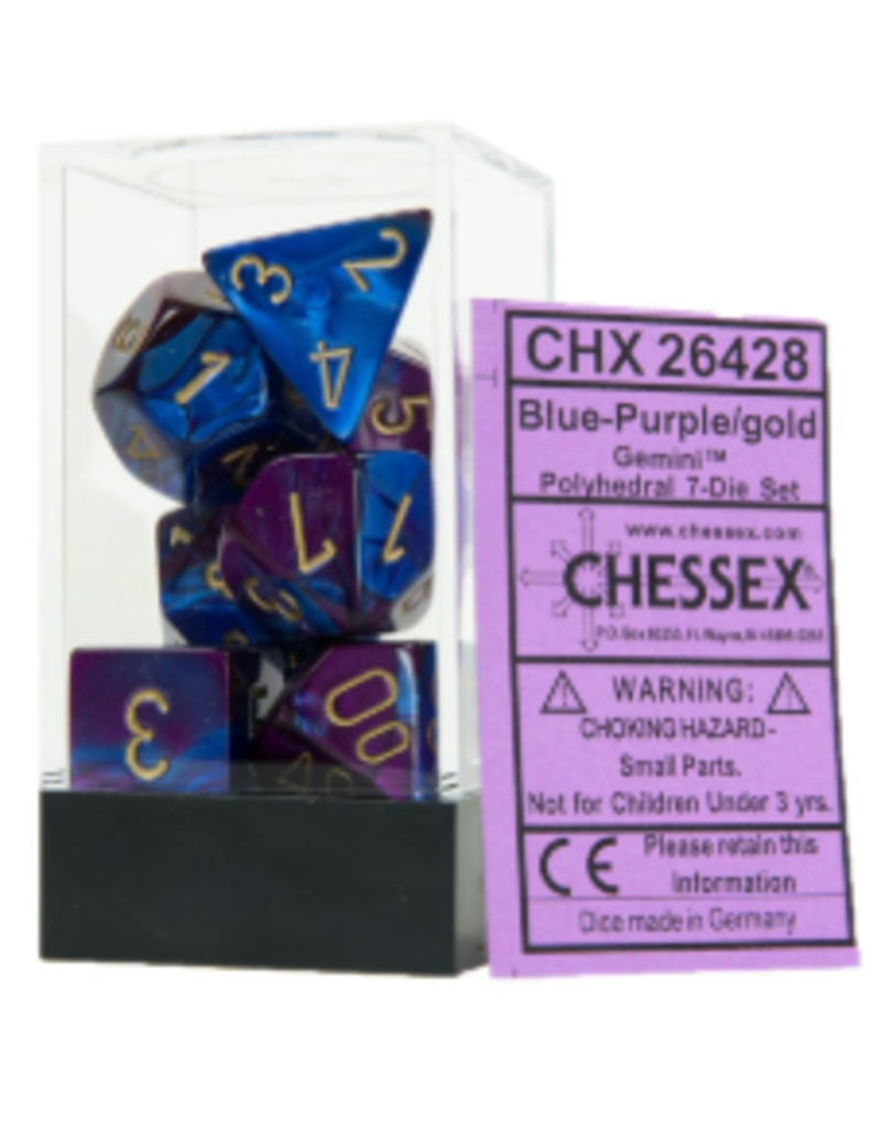 Chessex 7 Die Set - Gemini Blue-Purple/Gold