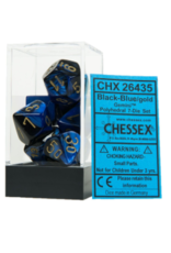 Chessex 7 Die Set - Gemini Black-Blue/Gold