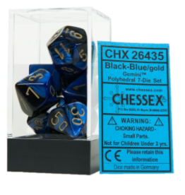 Chessex CHX26435  7-SetCubeGemini#3 BKBUgd