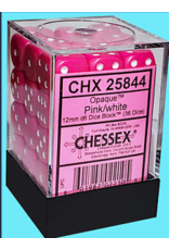 Chessex CHX25844 D6 12mm Pink w/ white