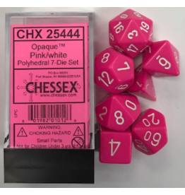 Chessex CHX25444 7 die set Pink w/ white