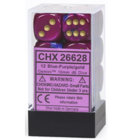 Chessex CHX26628 d6Cube16mmGemini#2 BUPUgd(12)