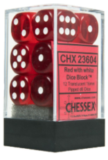 Chessex CHX23604 d6Cube16mmTR RDwh (12)