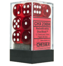 Chessex CHX23604 d6Cube16mmTR RDwh (12)