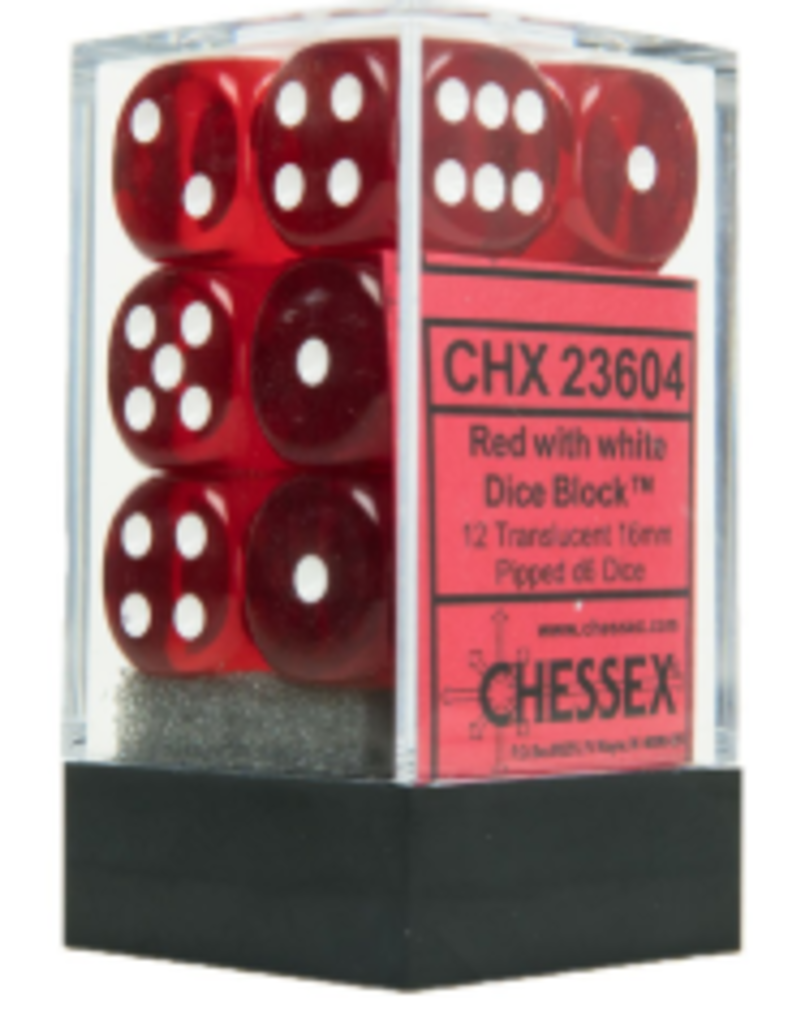 Chessex CHX23604 d6Cube16mmTR RDwh (12)