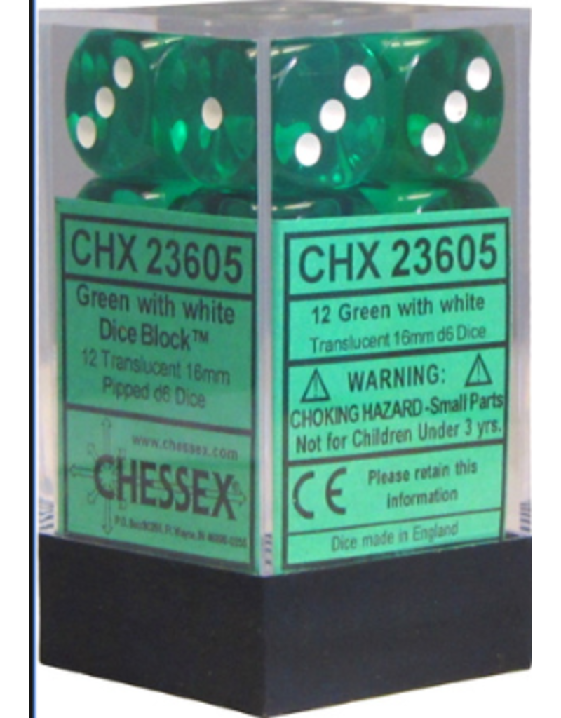 Chessex CHX23605 Translucent Green D6 16mm