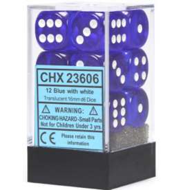 Chessex CHX23606 Translucent Blue D6 Qty 12