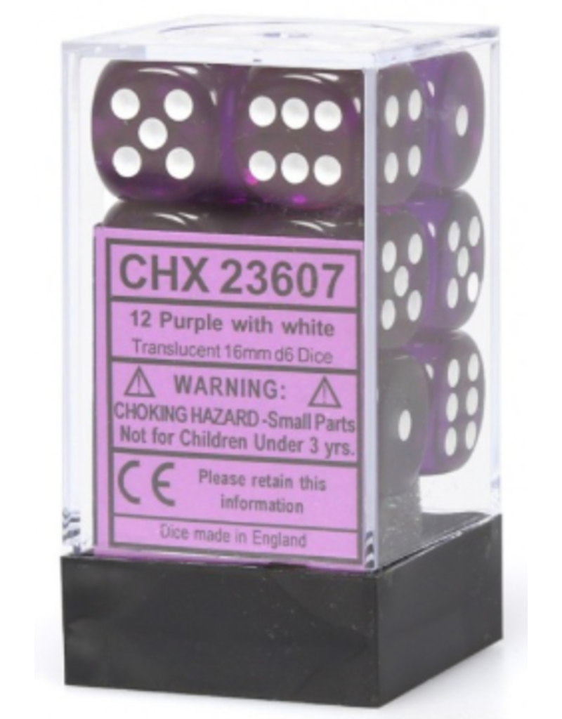 Chessex CHX23607 d6Cube16mmTR PUwh(12)