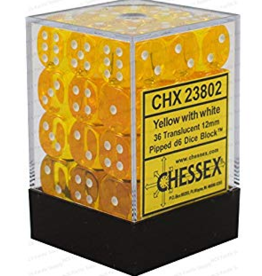 Chessex CHX23802 Yellow w/white Translucent 12mm d6