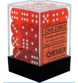 Chessex CHX23803 Orange w/white Translucent 12mm d6