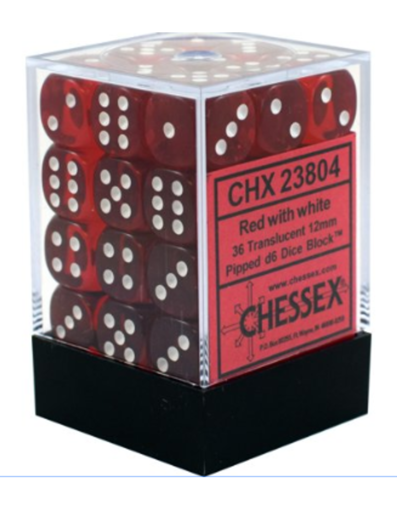 Chessex CHX23804 Translucent Red D6 Qty 36