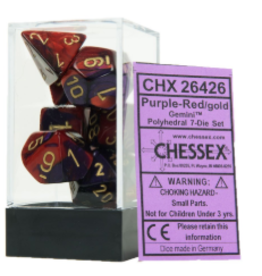 Chessex CHX26426 Gemini Dice 7-Set Cube Pur-Red