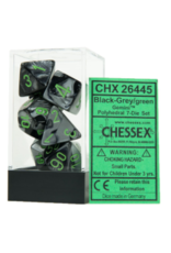 Chessex CHX26445 7-setCubeGemini#5 BKGRgn