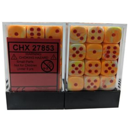 Chessex CHX27853 CHX27853 12mm D6 Block Festive Sunburst w/red