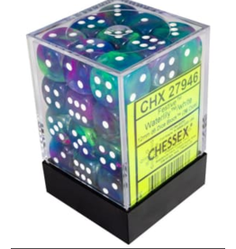 Chessex CHX27946 12mm D6 Block Festive Waterlily w/white