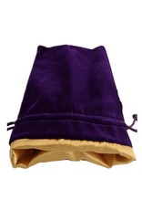 LARGE Purple Velvet Dice Bag with Gold Satin Lining