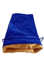 LARGE Blue Velvet Dice Bag with Gold Satin Lining