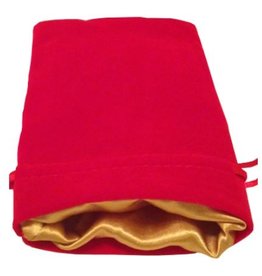 MEDIUM Red Velvet Dice Bag with Gold Satin Lining