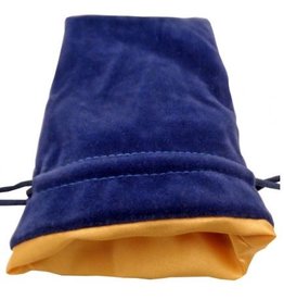 MEDIUM Blue Velvet Dice Bag with Gold Satin Lining