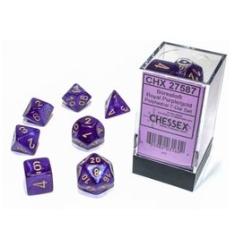 Chessex 7 Die Set - Borealis Royal Purple/gold Luminary