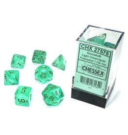 Chessex 7 Die Set - Borealis Light Green/gold Luminary